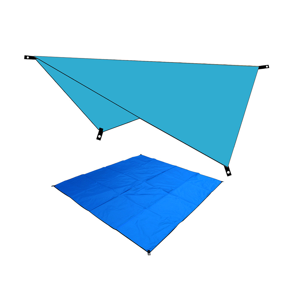 Colchoneta inflable para acampar al aire libre, carpa de lona a prueba de humedad, sombrilla jardín, playa, Mosca, sol, protector solar impermeable @ A16: Azul