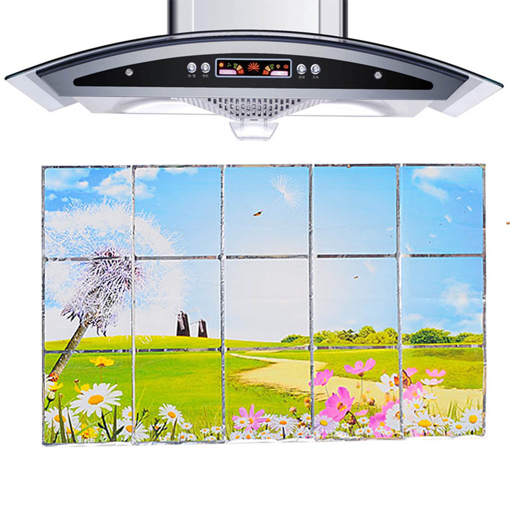 60*90cm impermeable Anti-aceite mancha papel de aluminio adhesivo de armario de cocina frutas verduras patrón de papel de pared decoración del hogar