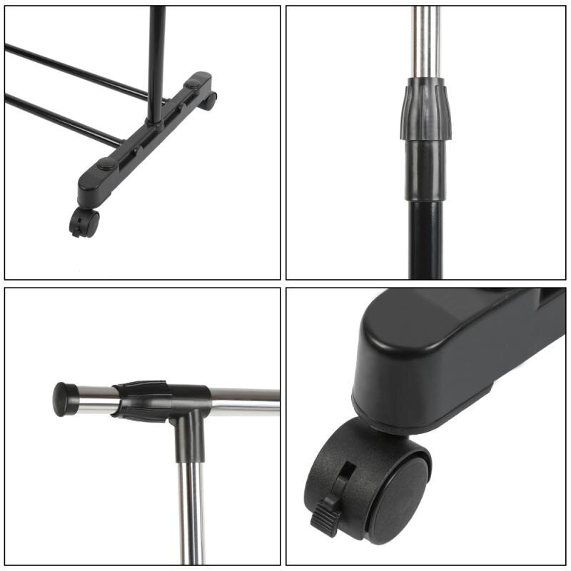 Adjustable Mobile Clothes Hanger Coat Rack Floor Hanger Storage Wardrobe Clothing Drying Racks Bedroom Wardrobe Organizer HWC