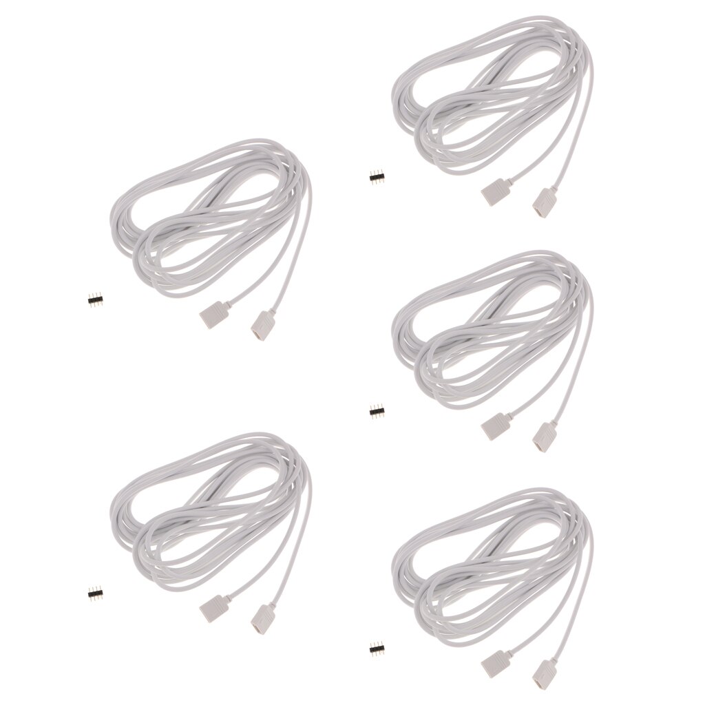 5Pieces 4-pin LED Strip Extension Cable Connector Wire for 5050 3528 Strip Light