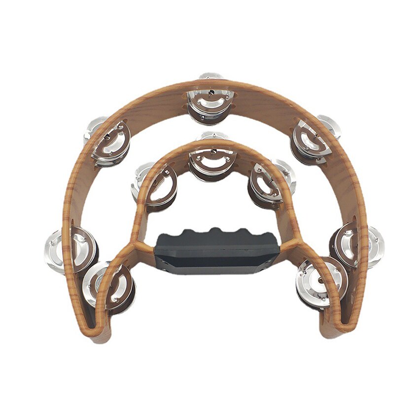 Double Row Tambourine - Metal Jingles Hand Held Percussion, Cutaway Tambourines for Adults Musical Rhythm Tambourine