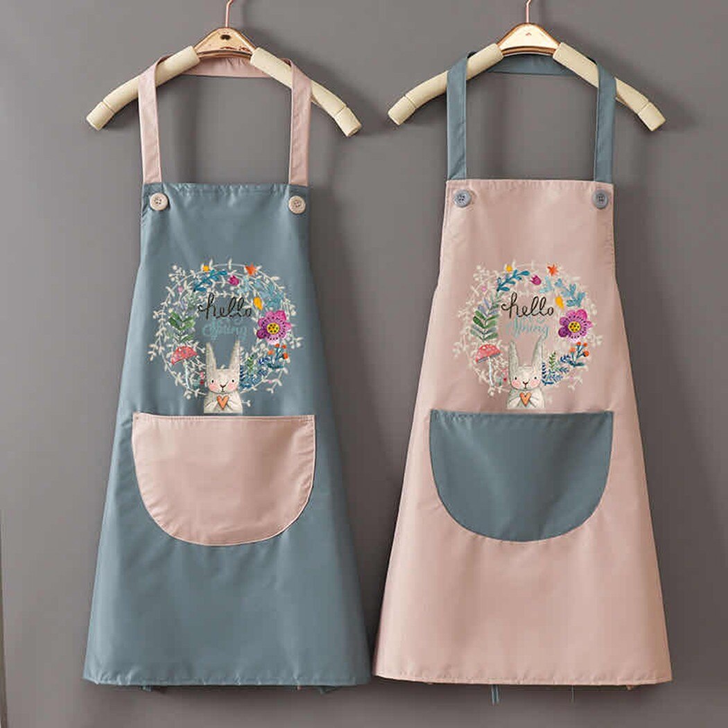 Waterproof Kitchen Apron Chef BBQ Cooking Baking Apron With Big Pocket For Women Work Apron BBQ Or Picnic