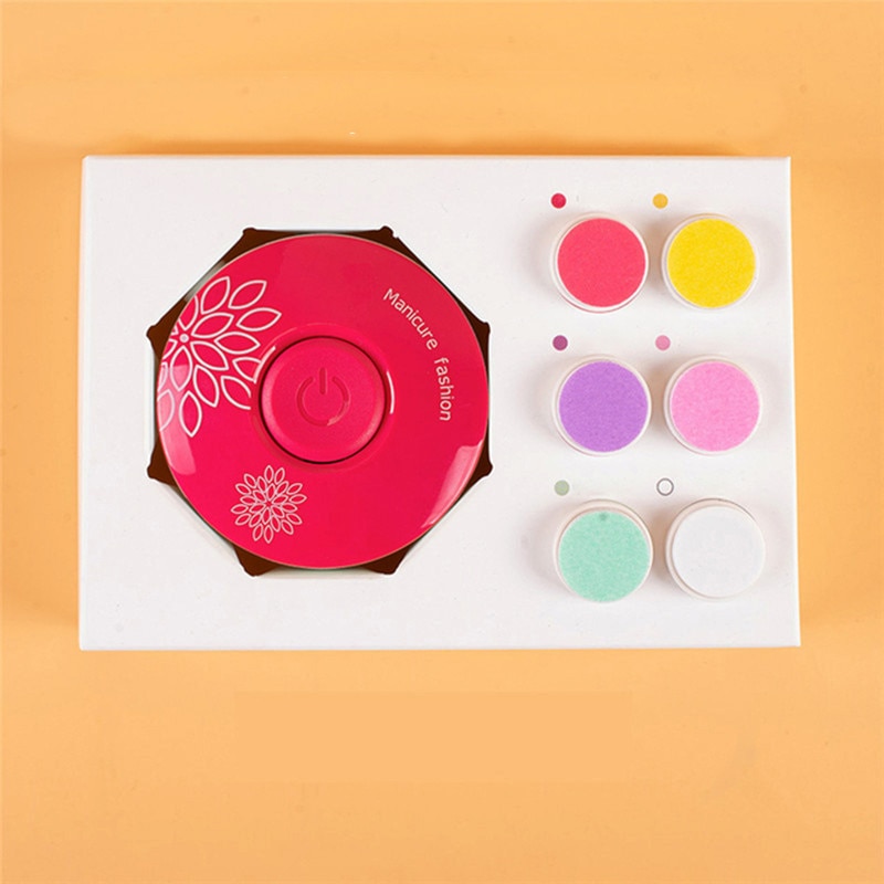 Baby Electric Nail Care Trimmer Infant Polisher Scissors 6Pcs Grinding Head Nail Clipper Cutter For Newborn: Rose