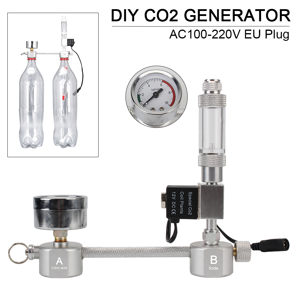 Aquarium Accessories DIY With Solenoid valve For Aquatic Plant Growth Aquarium CO2 Generator System Kit Bubble Counter Diffuser