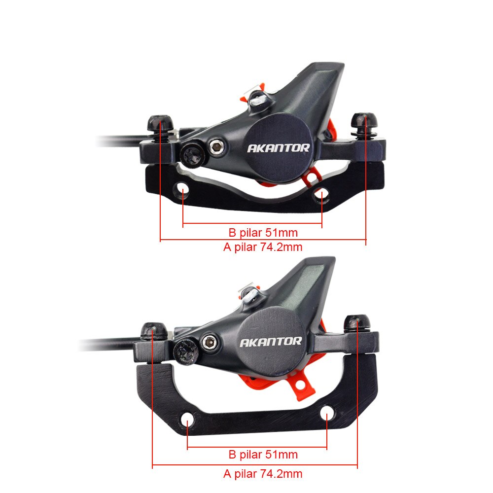 AKANTOR hydraulic mountain bike disc brake front 8000 / rear 1400mm bicycle brake ultralight bicycle parts brake kit