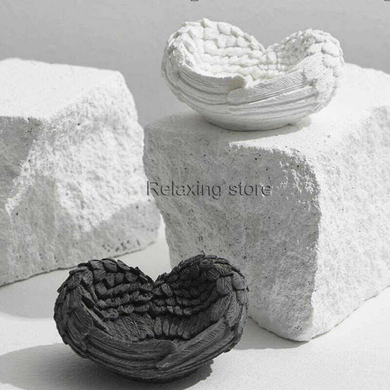Engel FlüGel Beton Tablett Zement Handwerk Silikon bilden Aromatherapie Gips Gips Wohnkultur Schmuck Dispaly Fach Formen