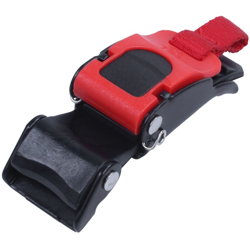 3x Plastic Motorhelm Snelheid Clip Kinband Quick Release Pull Gesp Zwart + Rood