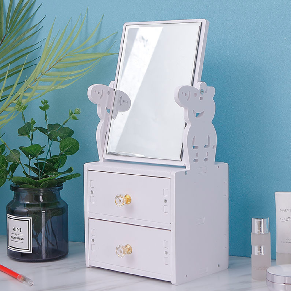 Table Mirror Storage Makeup table Mirror with Drawer Dressing Table Mirrors for Bedroom Beauty Cosmetic Mirror Jewelry Mirrors