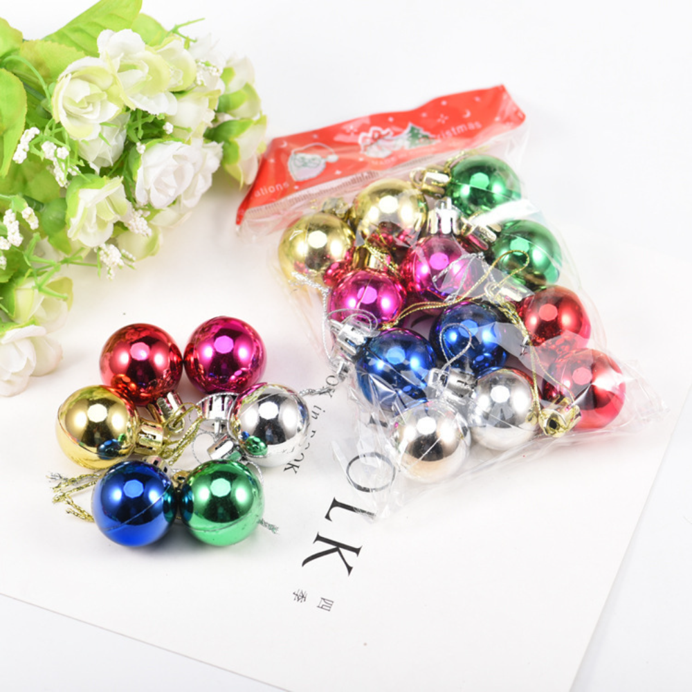 12Pcs Christmas Balls Christmas Tree Ornaments Ball Xmas Hanging Tree Pendants Home Party Decor Year Noel Navidad