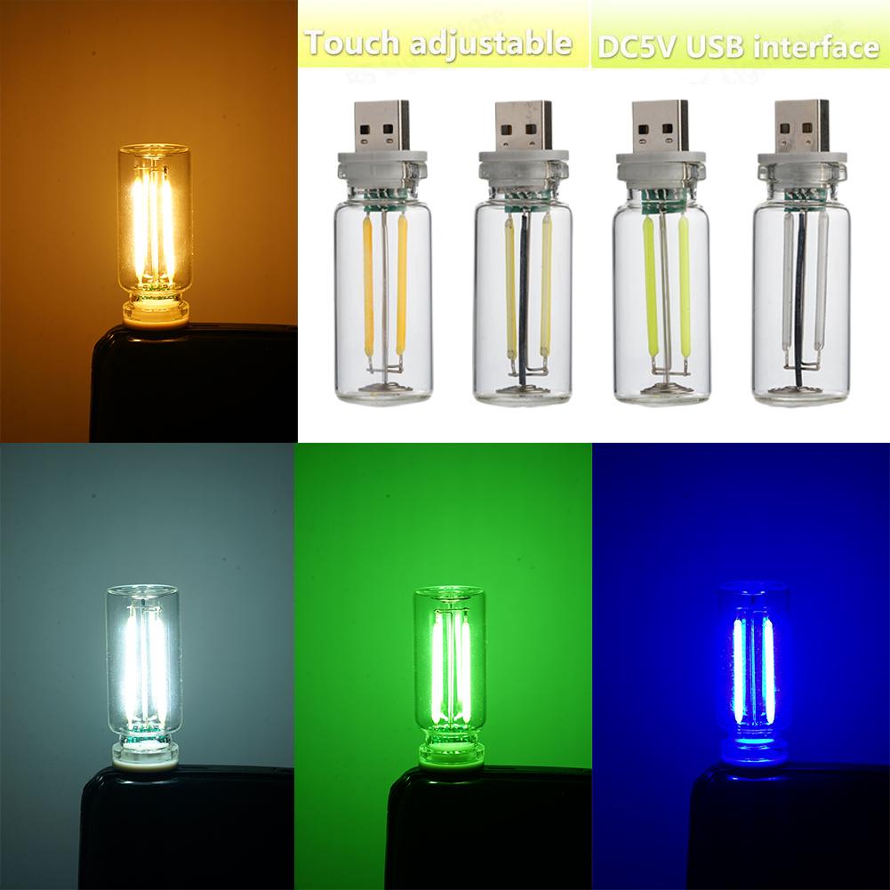 Auto 5V Nachtlampje LED Gloeidraadlamp Draagbare verlichting Plug Play USB-lamp Decoratieve sfeerlampen voor omgevde verlichting