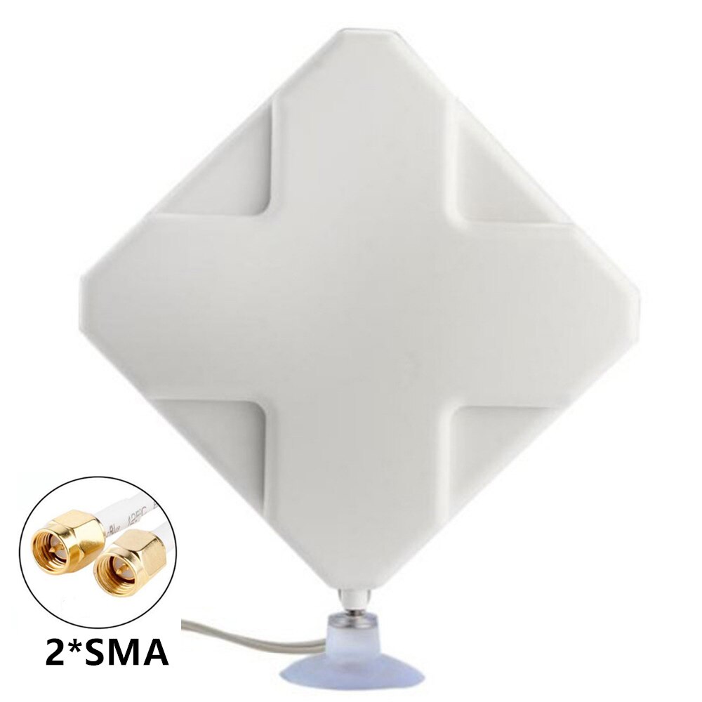 3G 4G LTE Mimo antenna 35dBi Antenne Ad contralto guadagno doppio TS9 CRC9 SMA per Huawei ZTE per 4G modem router Amplificatore di Segnale 2M Cavo: con SMA