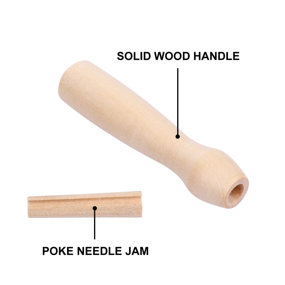 5PCS Poking Needle Wooden Handle Wool Felt Poke Tool Handle Wood DIY Poking Needle Handle for Poke Tool Use