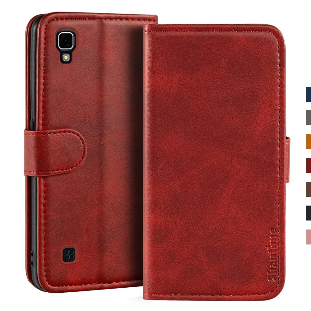 Case For LG X Power Case Magnetic Wallet Leather Cover For LG X Power Stand Coque Phone Cases: Red