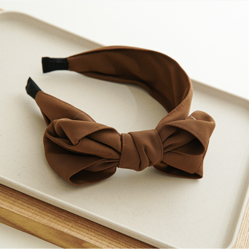 Diadema con lazo multicapa de lado grande para mujer y niña, diadema plisada de tela ancha, accesorios para el cabello para lavado de maquillaje y cara: Gris