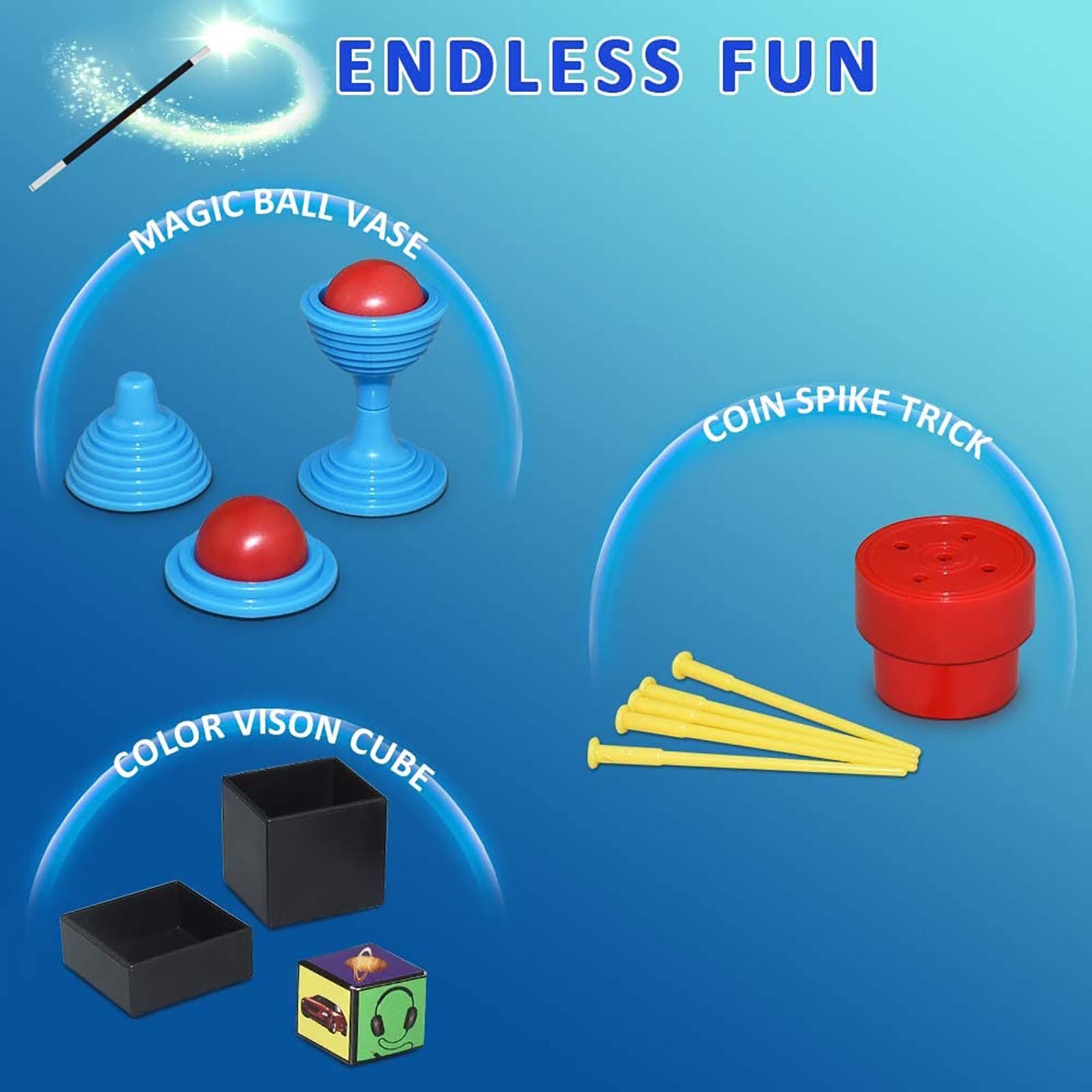 Magic Trick Set - Magic Props - Plastic - Easy to Handle - Beginner Magic Toy for Kids