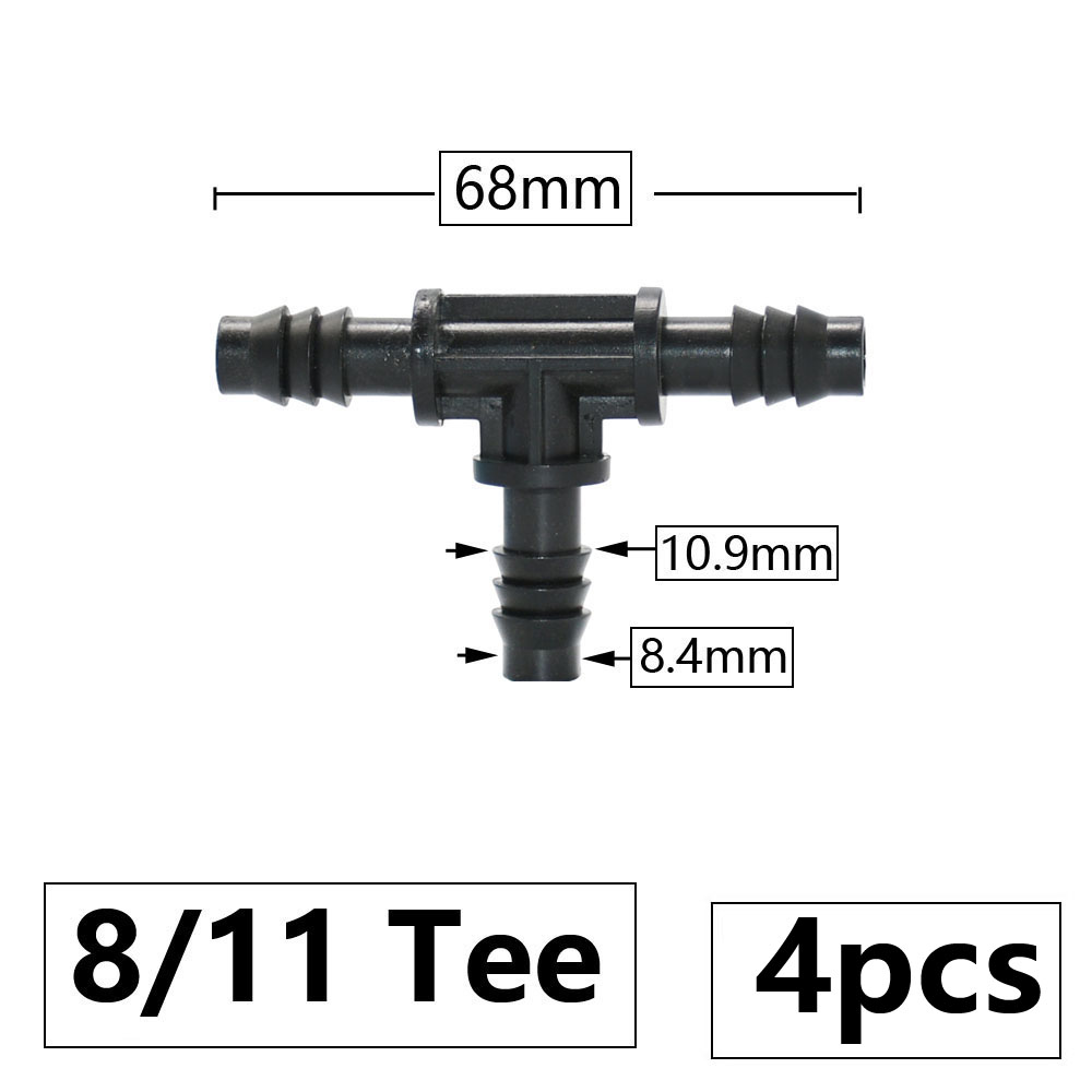Irrigazione 3/8 "Connettore per tubo da giardino 8/11 4/7 3/5mm Riduttore per tubo flessibile Raccordo tee Gomito Estremità Spina Sistema di irrigazione a goccia: verde