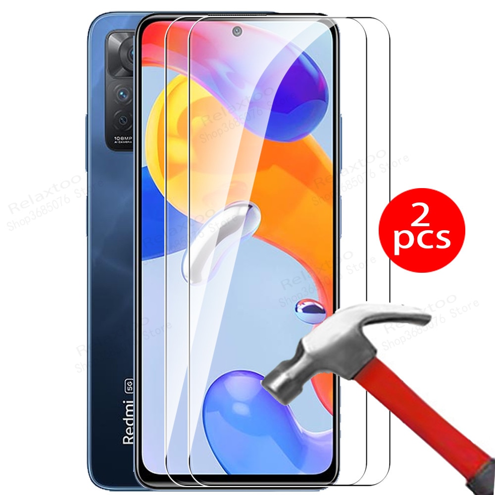 Custodia protettiva in vetro 2 pezzi per xiaomi redmi note 11 pro 5G note11pro 4G note11s note11 s pellicola protettiva in vetro temperato: note 11