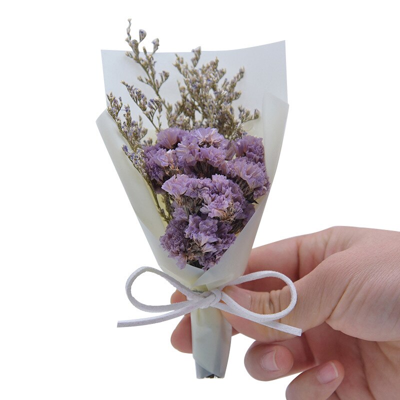 Tørr blomst mini bukett kunstig krystallgress til valentinsdag juledekor gjør jenter fotografering rekvisitt koreansk: B -2