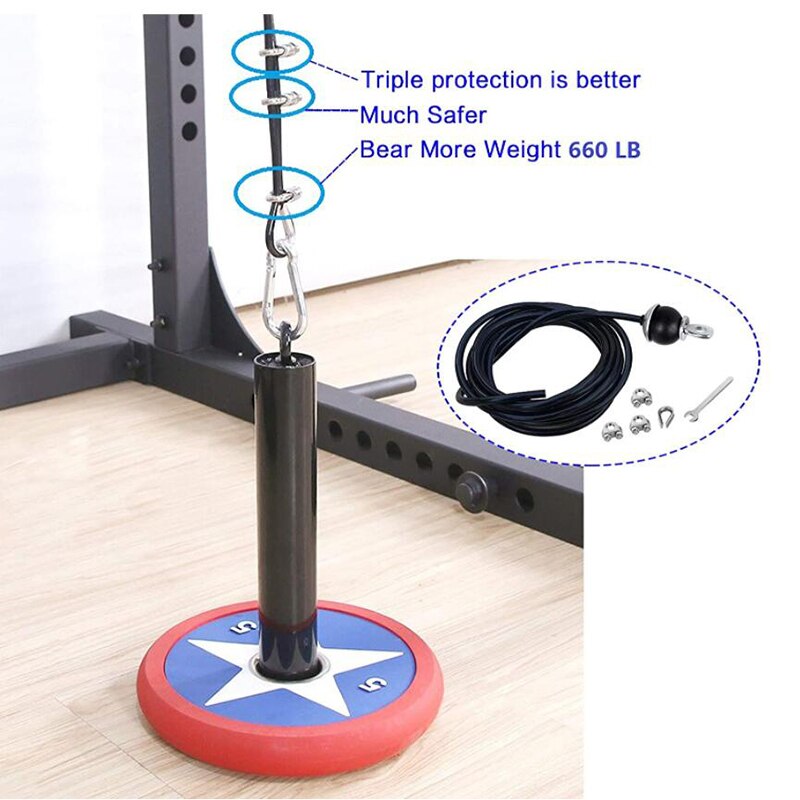 1.5M-3M Gym Cable Wire Rope Replacement Parts Accessories Adjustable Length for Pulley System Cable Machine Workout Equipment
