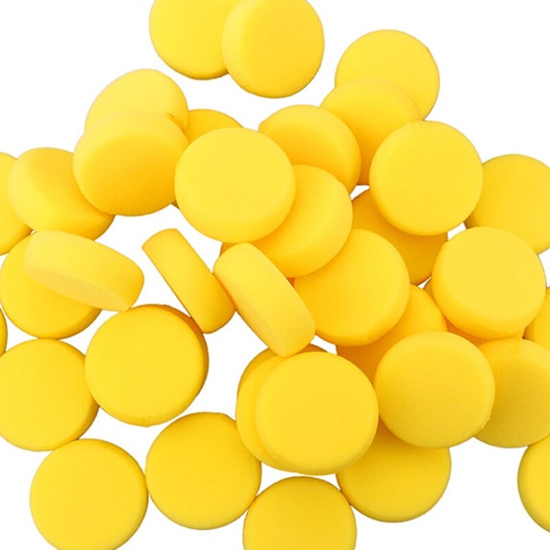 10Pcs Ronde Synthetische Kunstenaar Verf Spons Diy Schilderen Ambachtelijke Sponzen Voor Schilderij Aardewerk Aquarel Art Sponzen Geel