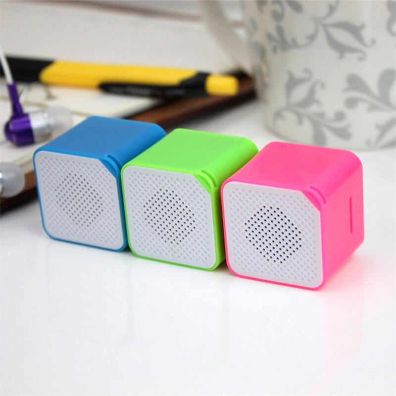 Mini Size Portable Anti-electromagnetic Interference Music Player MP3 Cube Shape Audio Player Support TF Card Speaker