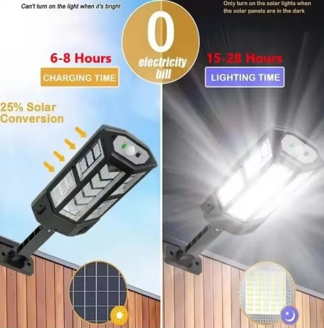 Lámparas solares grandes para exteriores con sensor modo de control remoto adecuado para calles jardines patios luces montadas en la pared impermeables
