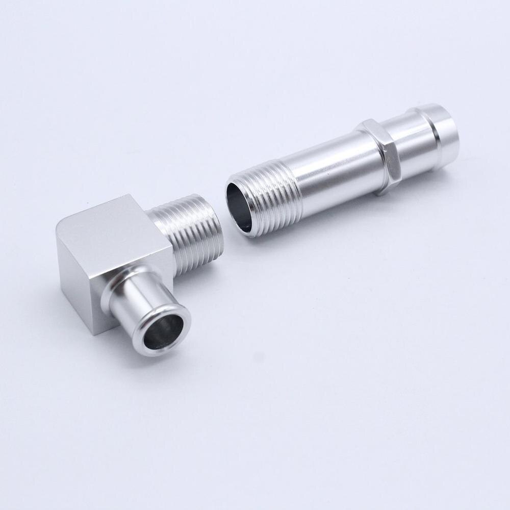 Chromed Aluminum Heater Hose Fitting Kit Heating Hose Accessories 3/4 Water Pump 5/8 90 Degree Water Inlet Aluminum