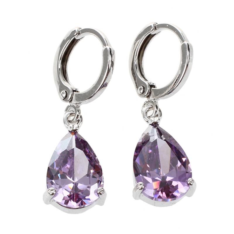Zilver feestelijke druppel oorbellen steentjes biba crystal