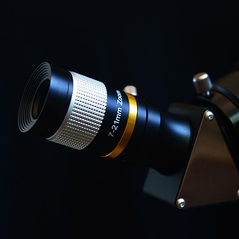 1.25 pouces Zoom télescope oculaire 7-21mm lunettes en métal avec Zoom continu
