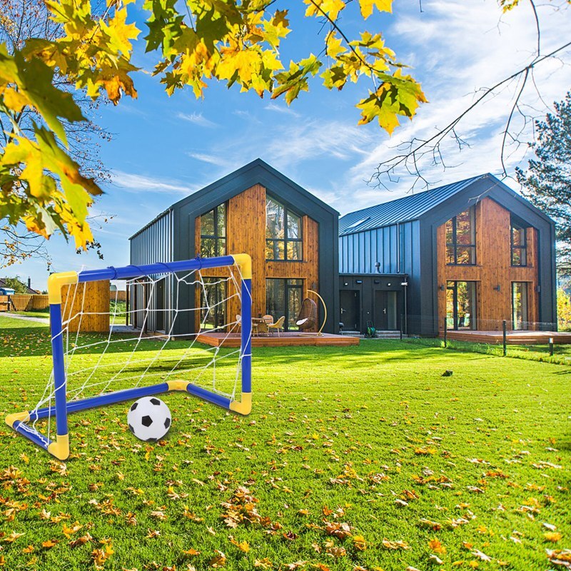 Filet de but de ballon de Football pliant d&#39;intérieur, ensemble de poteaux + pompe, Sport pour enfants, jeu de maison en plein air, jouet en plastique, d&#39;anniversaire pour enfants