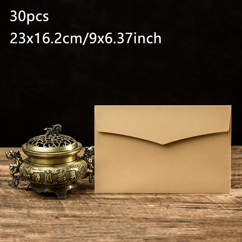 30 szt. Koperta 23x16,2 cm Artykuły dla małych solidny 200g Papier kraft Pocztówka Wiadomość Opakowanie Zaproszenie Ślubne artykuły papiernicze: Burgundowy
