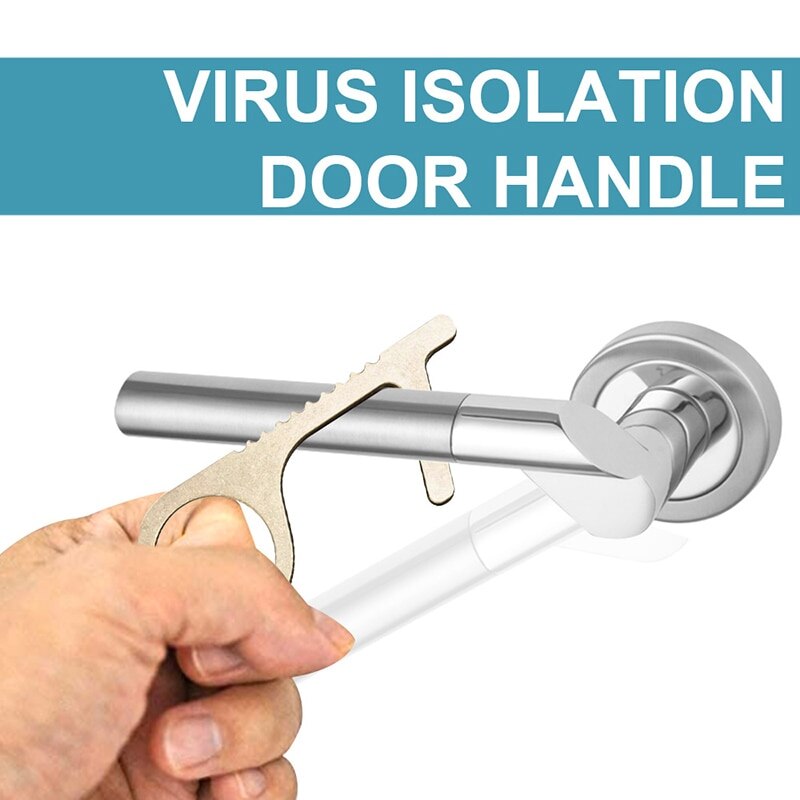 Non-contact Portable Door Opener Elevator Button Door Handle Switch Brass Key Safety Protection No-Touch Anti-bacteria Opener