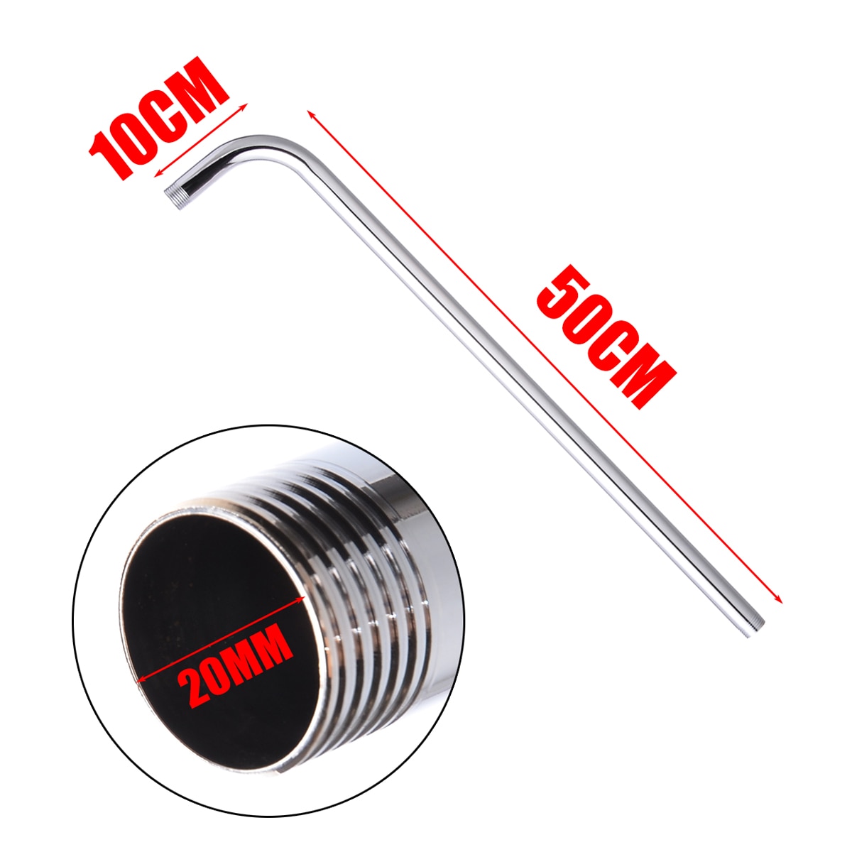 Mayitr 60cm Stainless Steel Wall Mounted Tube Rain Bathroom Fixtures Shower Equipment Shower Head Arm