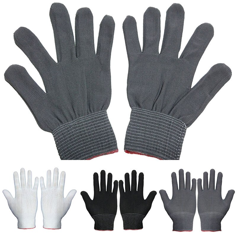Knit Arbeidsbescherming Handschoenen Antistatische Werkhandschoenen Tuinieren Handschoenen Ultra Dunne Ademende Anti-Slip 1 Pairs Nylon Handschoenen