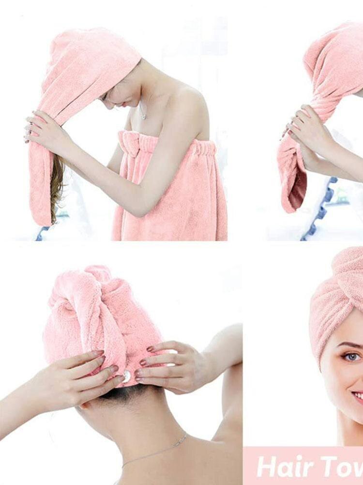 1PC Mikrofaser Haar Schnell Trocknende Trockner Handtuch Schlecht wickeln Hütte Schnell Deckel Turban trocken Schnell Trocknen Dame Haushalt Schlecht werkzeug