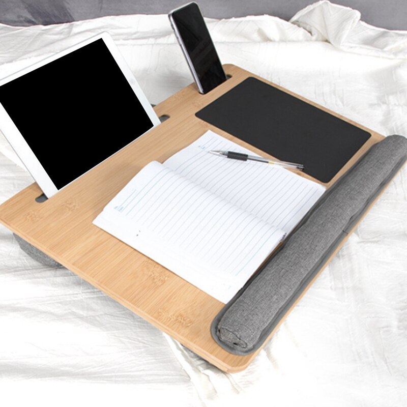 Bamboe Knie Tafel, Dual-Purpose Grote Laptop Tafel, geschikt Voor 17 Inch (Ongeveer 43.2 Cm), Laptop Lade