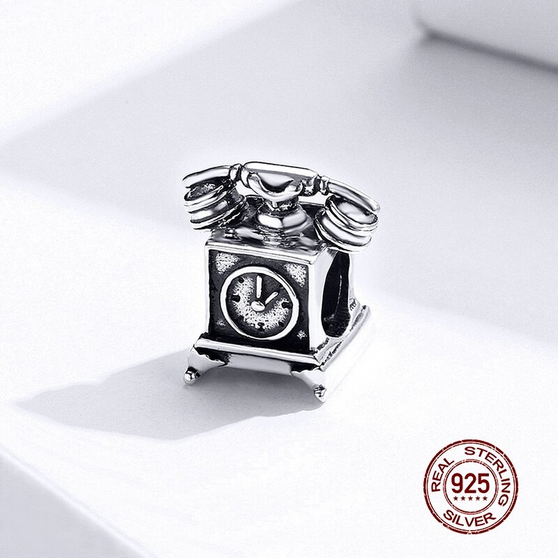 MOWIMO Echtem 925 Sterling Silber Reize retro Grammophon Schatz Brust Perlen passen Silber Original Armbinde Anhänger Schmuck