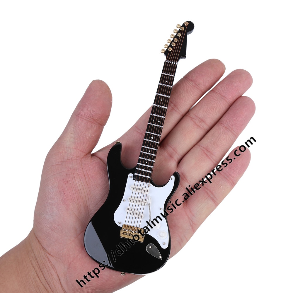Mini Electric Guitar Model Miniature Decoration Musical Instruments with Case and Stand