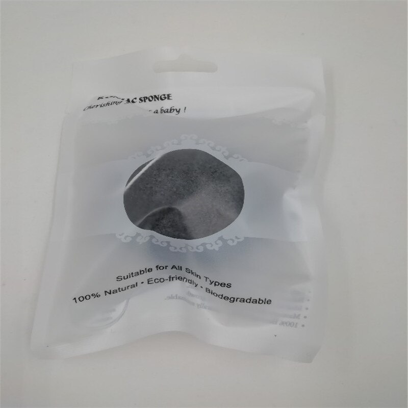1Pcs Natuurlijke Konjac Cosmetische Puff Bamboe Houtskool Cleanser Spons Make Facial Cleaning Tool Smooth Beauty Essentiële Konnyaku: black