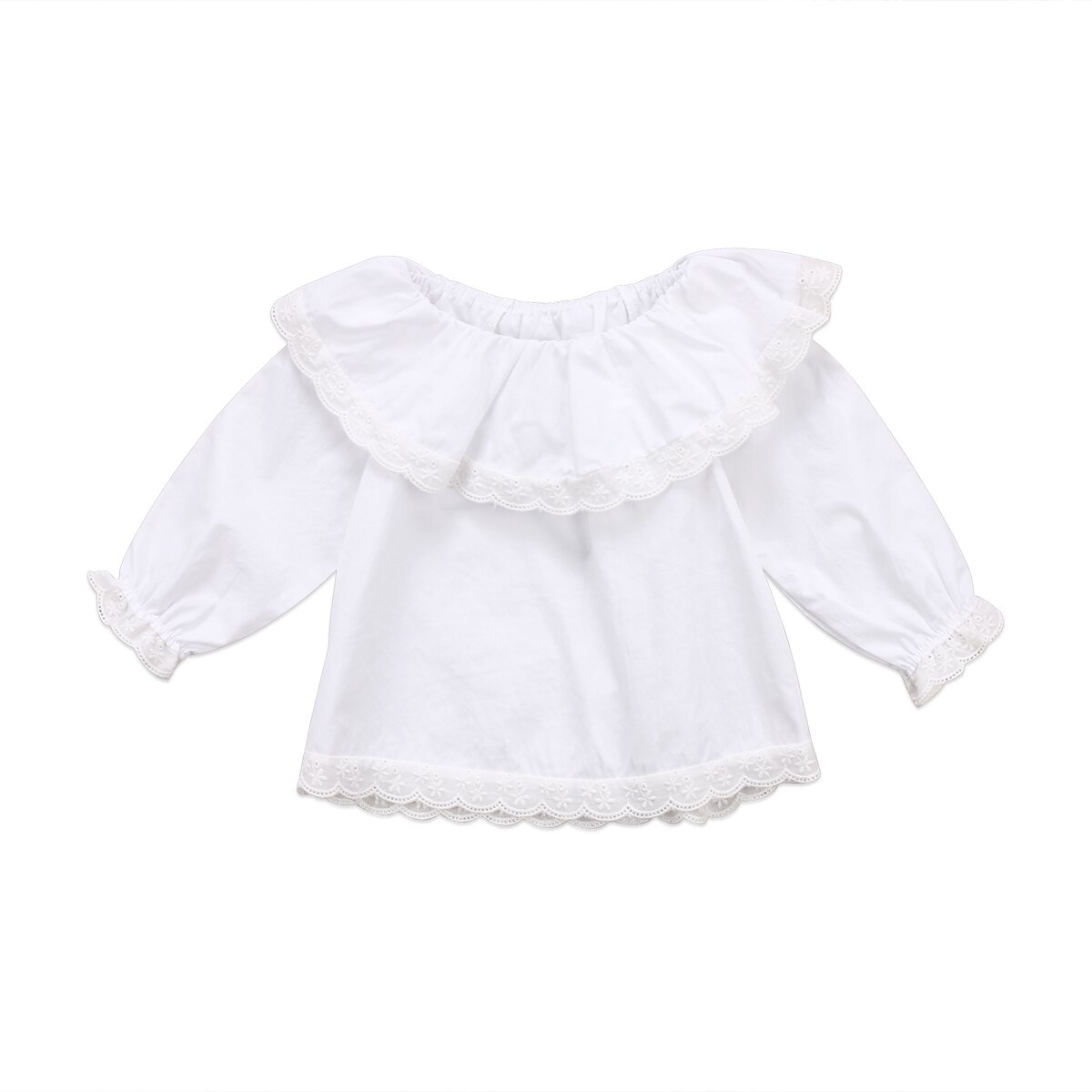 Bella Principessa Del Merletto Top T-Shirt Colletto A Maniche Lunghe T-Shirt Neonato Neonate Vestiti: 6m