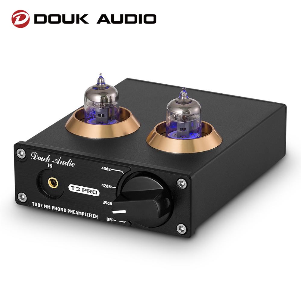 Douk Audio T3 PRO Mini MM RIAA tubo tocadiscos preamplificador estéreo nivel de línea Amp