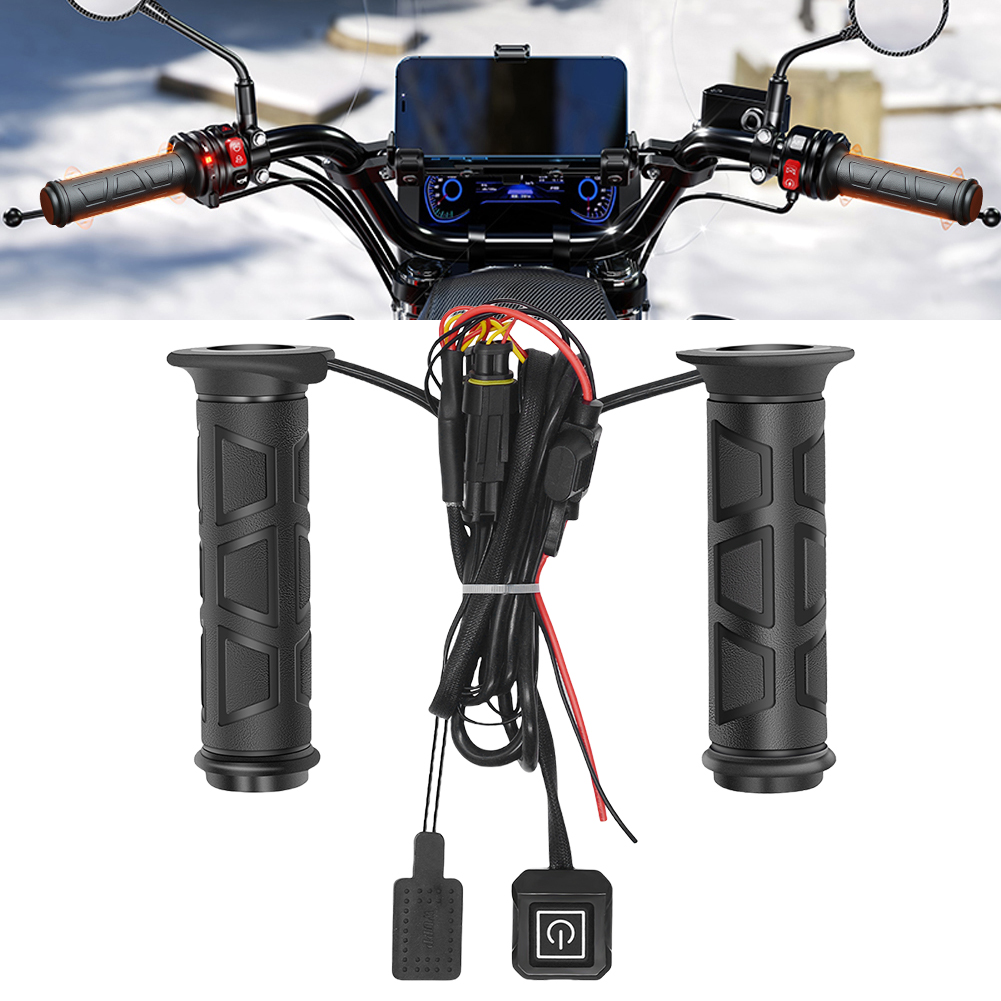 Nuove manopole riscaldate a mano per moto Manopole riscaldate elettriche universali a 3 marce Manubrio scooter ATV Scaldamani Manubrio caldo da 22 mm
