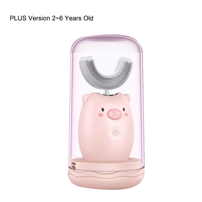 Kids' escova de dentes elétrica totalmente automático à prova dtoothbrush água silicone recarregável para a idade 2 a 12 fou99: Blue