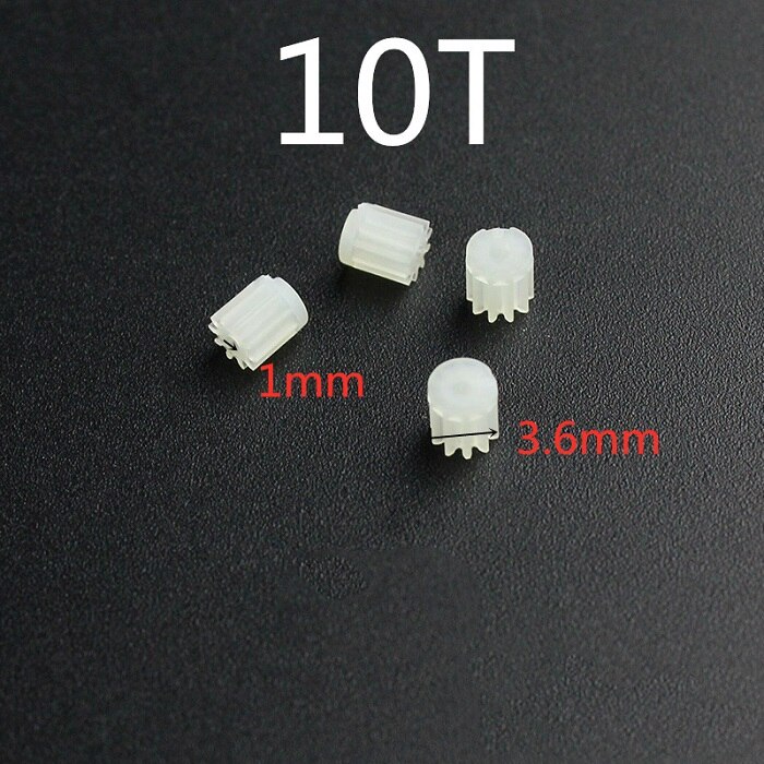 4pcs Piccolo Ingranaggi Del Motore 6T 7T 8T 9T 10T 11T 12T Denti per 0.8 MILLIMETRI 1 millimetri Albero R/C Elicottero Mini Quadcopter Accessori Pezzi di Ricambio: 10T 1MM