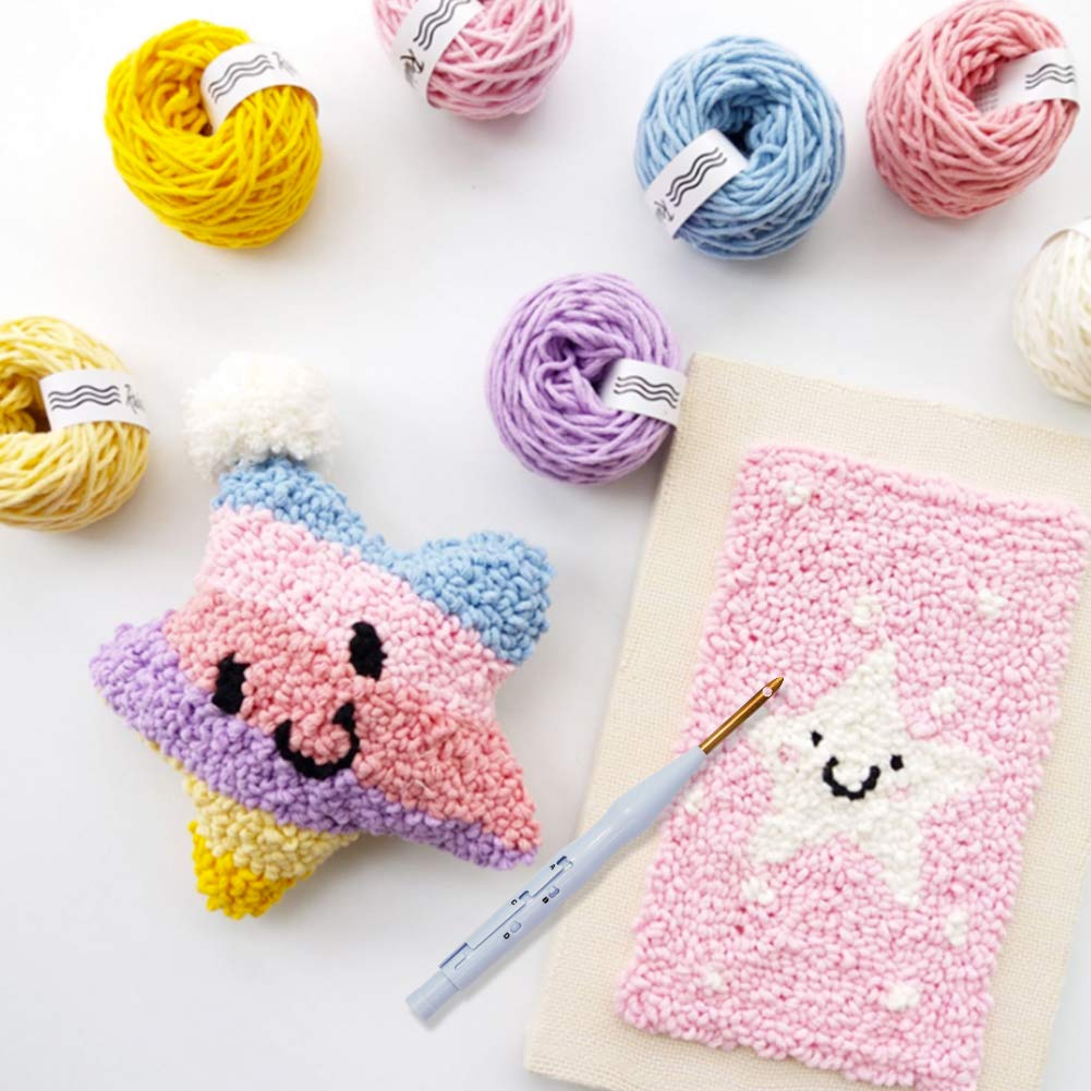 Needlework Fabric Sewing with Hoop Punch Needle Embroidery Set DIY Embroidery Tool Punch Needle Embroidery Accessory