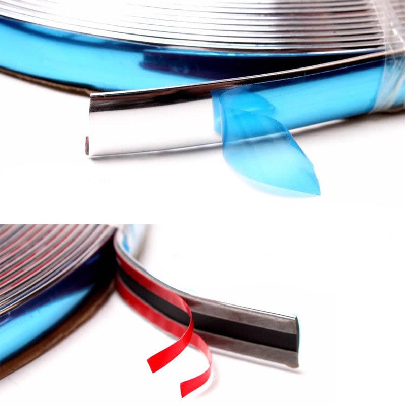 Auto Chrome Strip Styling Decoratie Moulding Trim Strips Tape Auto Diy Body Bumper Bescherm Sticker Auto Deur Versieringen