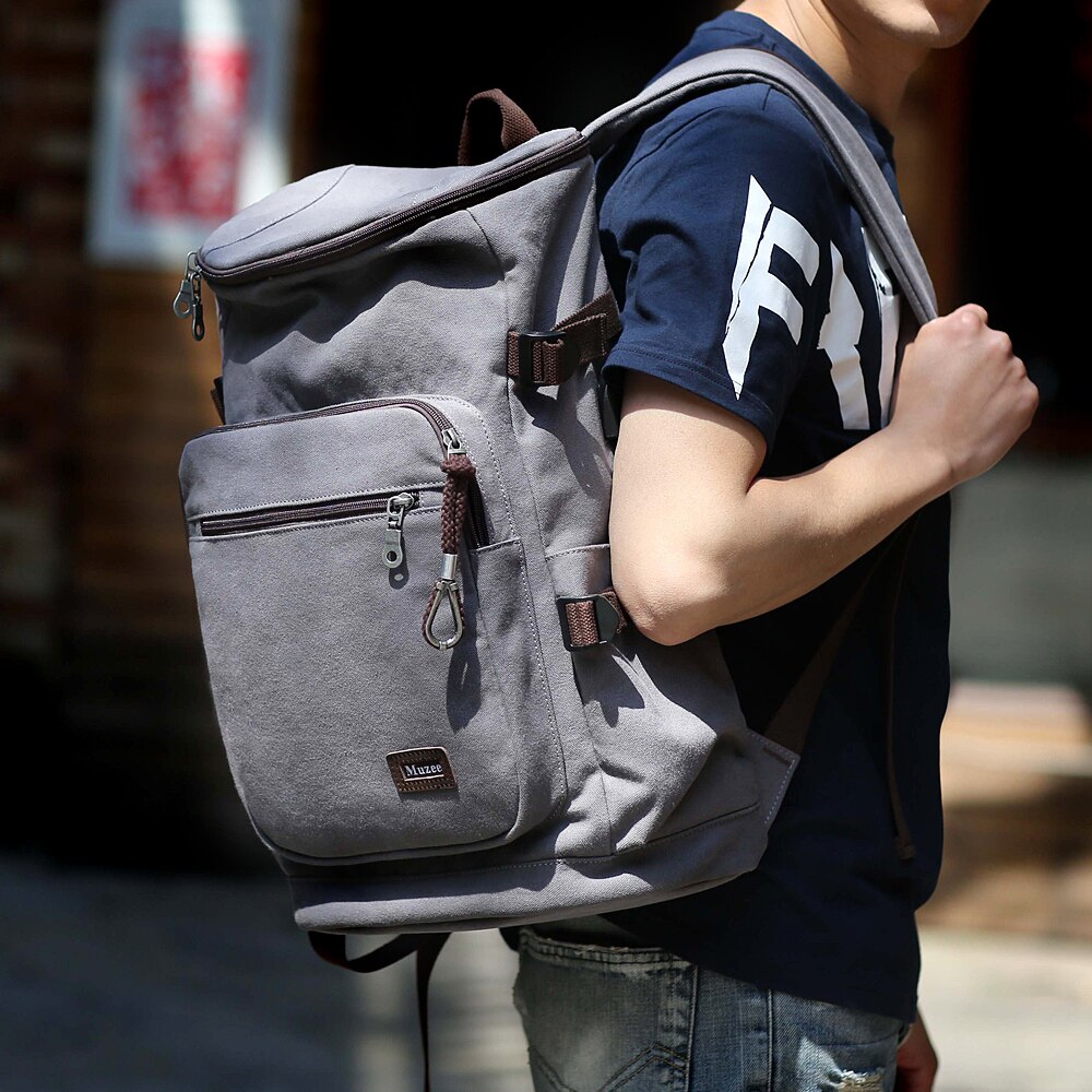 Mannen Usb Rugzak Canvas Rugzak Mode Grote Capaciteit Tas Voor Mannen Causale Rugzak Voor 15.6 ''Laptop