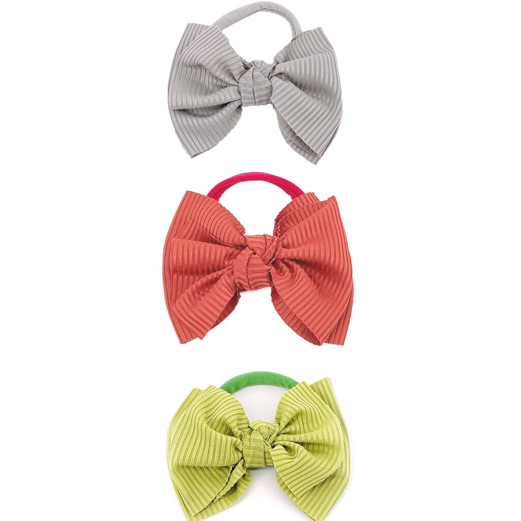 3 Stks/set Baby Haar Strikken Nylon Hoofdband Voor Meisjes Schattige Kinderen Zachte Elastische Nylon Haarband Kinderen Haar Accessoires Kids hoofddeksels: 3