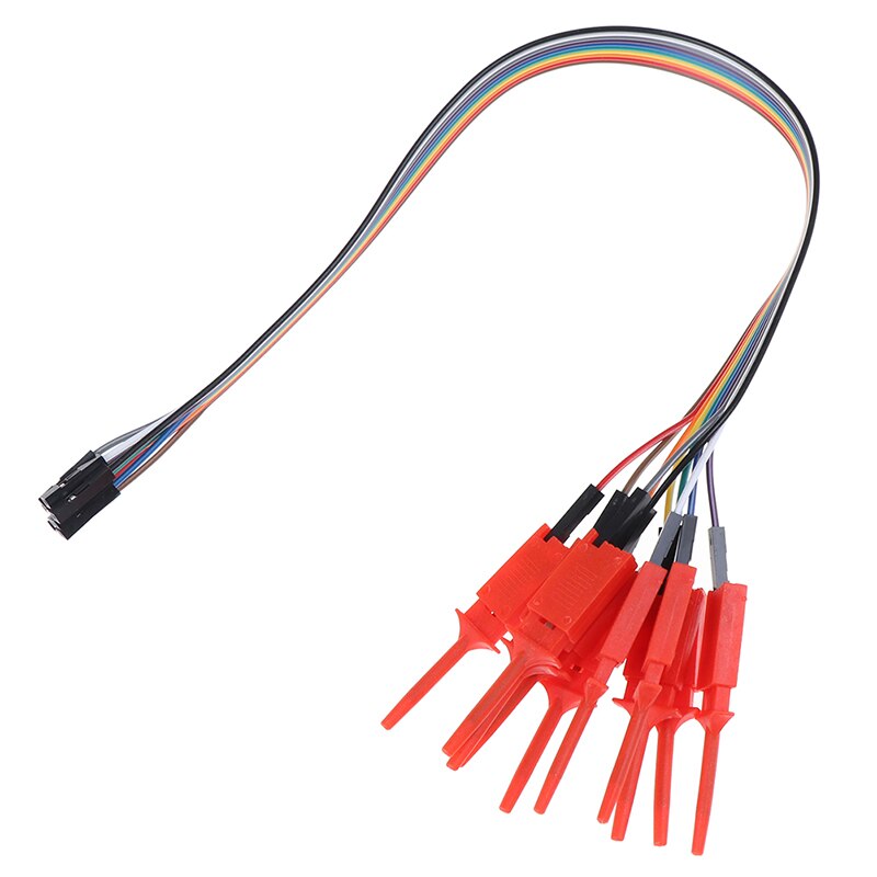 10 Stuks 300Mm Hoge Efficiëntie Test Hook Clip Logic Analyzer Kabelaangrijpelement Probe Test Clamp Kit Logic Analyzer probe: Red