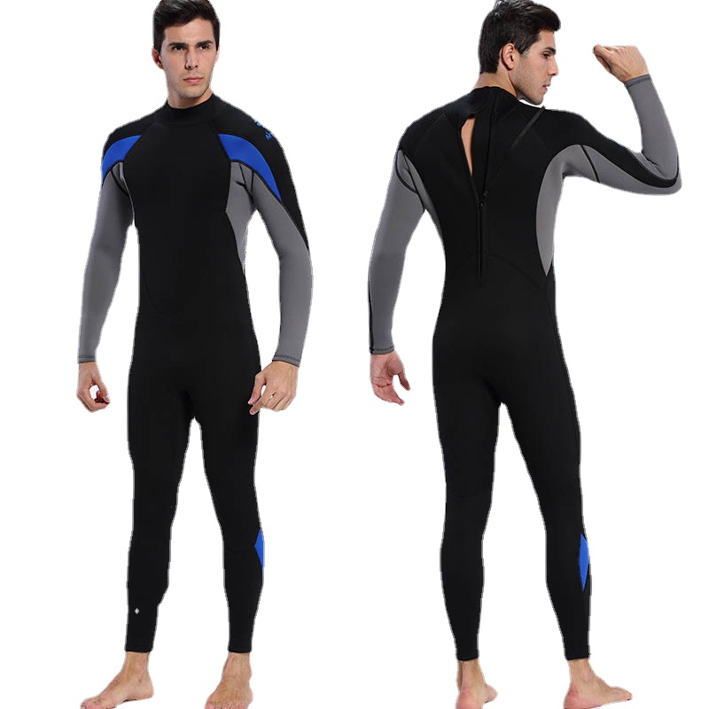 Men Diving Suit 3mm Neoprene Full Body Wetsuit Swimming Surfing Diving Snorkeling Suit Back Zip Jumpsuit Diving Suit